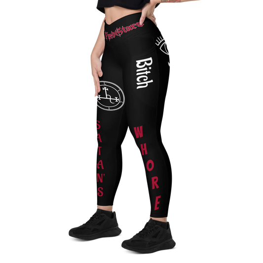 Satan's Sacred Whore (Babalon) | Crossover Fitted Leggings (Eco-responsible) - FixedStars