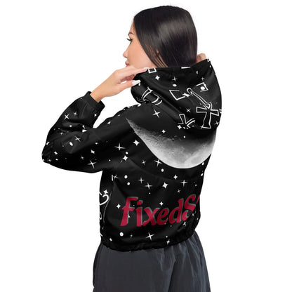 ''Horus Rite'' Women’s Cropped Windbreaker Jacket FixedStars