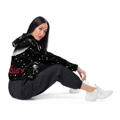 ''Horus Rite'' Women’s Cropped Windbreaker Jacket FixedStars